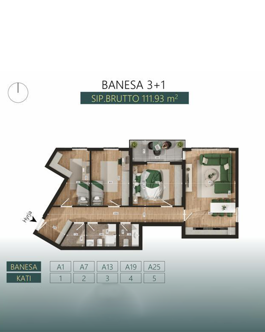 Banesë në shitje 111.93m² në lagjen Mati 1