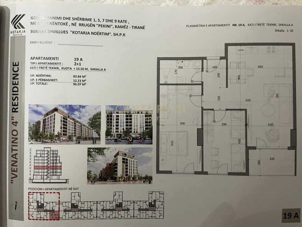 APARTAMENT 2+1 PER SHITJE TEK VENATINO 4, KAMEZ